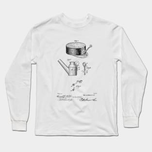 Miner's Lamp Holder Vintage Patent Hand Drawing Long Sleeve T-Shirt